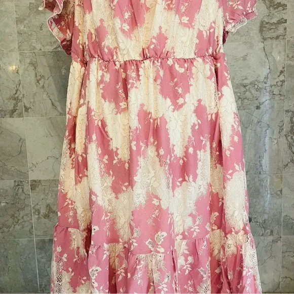 Torrid Mini Two Tone Lace Tiered Babydoll Dress - Picture 3 of 9